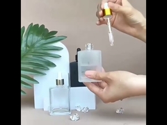 30 ml 50 ml zwarte gegroeide vierkant essentiële olie dropper fles